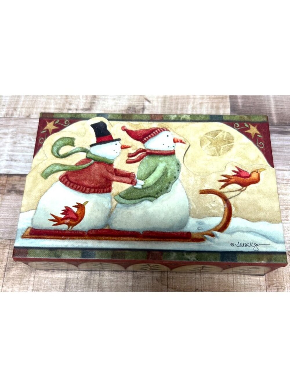 Snowman Greeting Card Box Set - 17 Blank Cards & Envelopes With 3D Keepsake Box